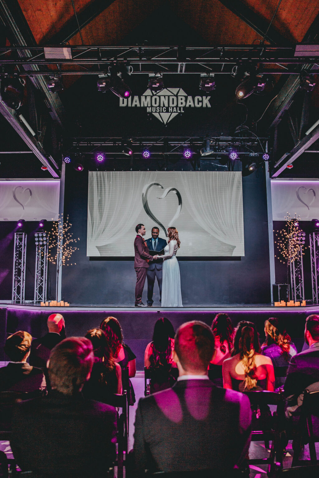 Wedding ceremony on the Diamondback stage