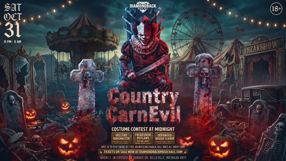 Country CarnEvil Halloween party and costume contest at Diamondback Music Hall, Saturday October 31