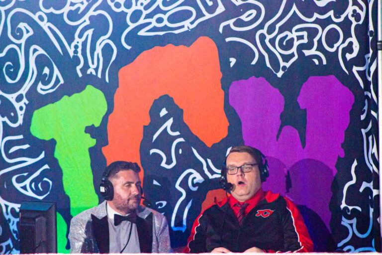 JCW commentary team calling the action at ringside