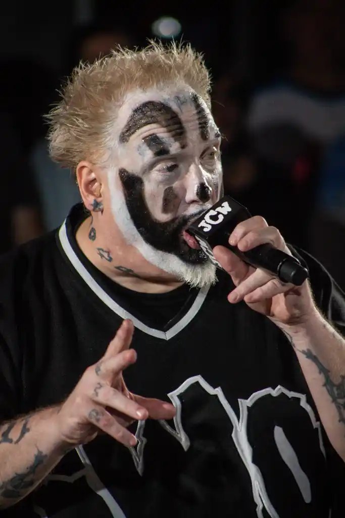 Juggalo face paint on the mic at JCW Lunacy Live