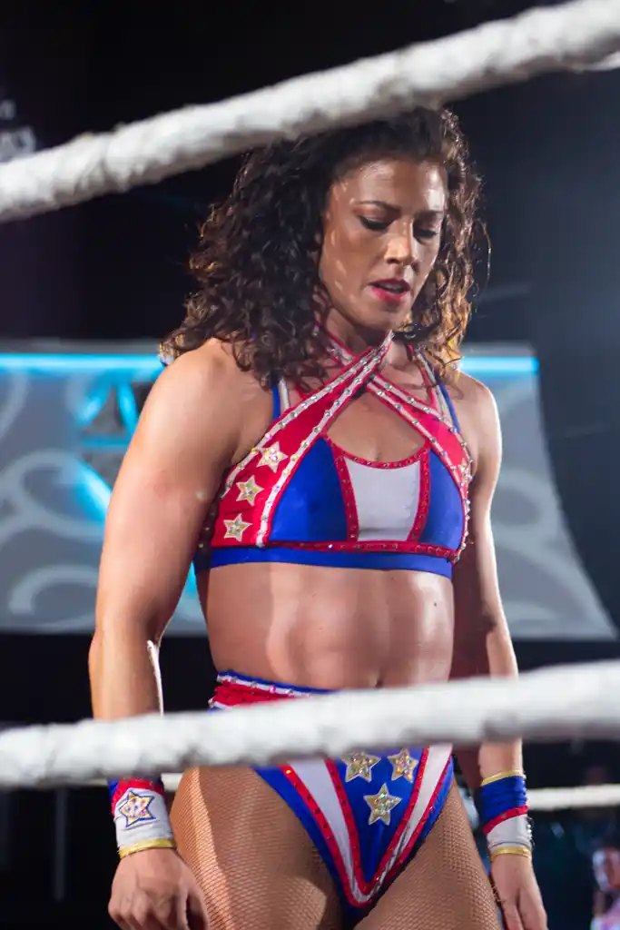 Wrestler in stars and stripes gear