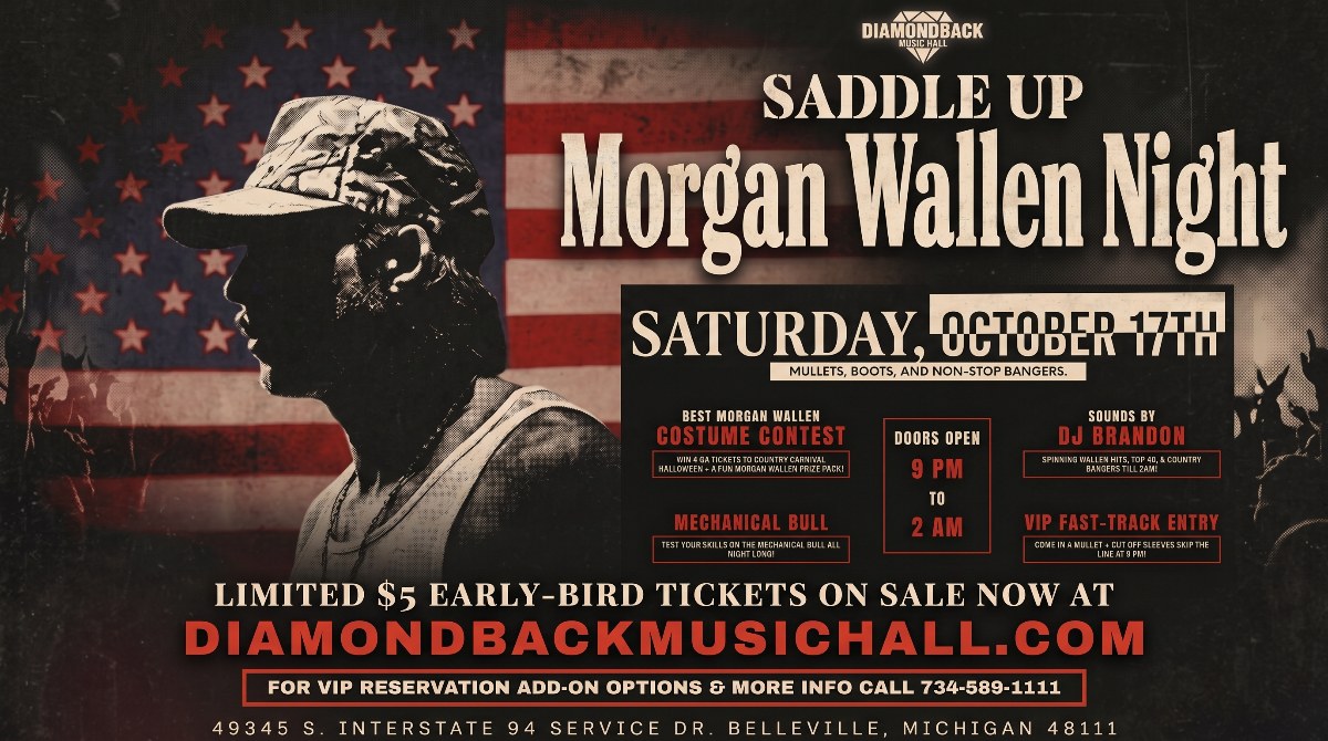 Saddle Up Morgan Wallen Night at Diamondback Music Hall, Saturday October 17