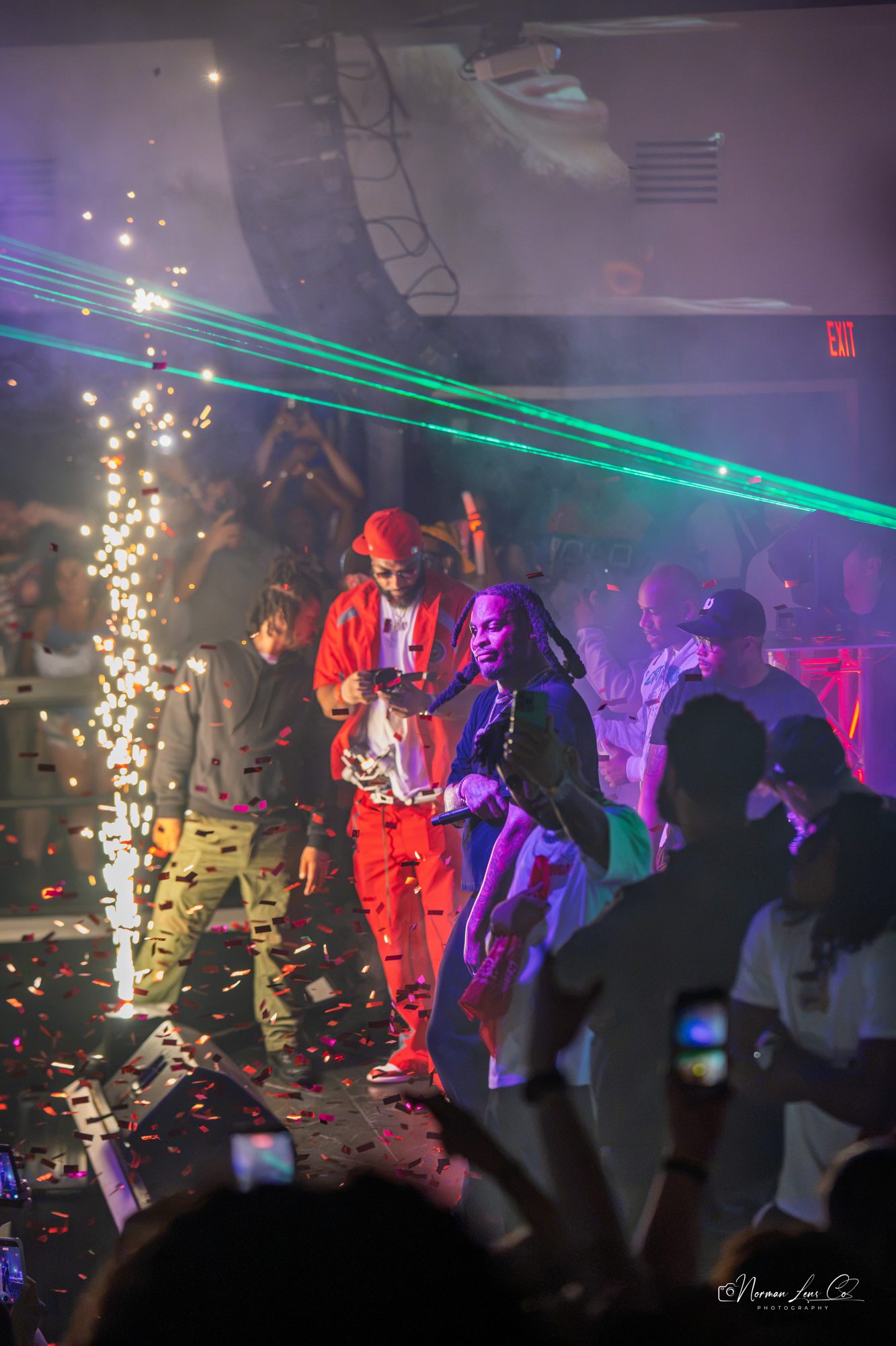 Waka Flocka Flame with sparklers and lasers on stage at Diamondback Music Hall